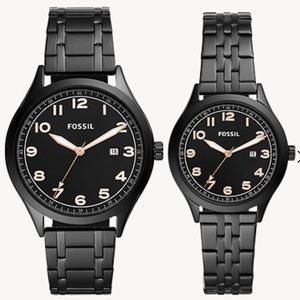 Wylie Three-Hand Black Stainless Steel Watch (Hers only)